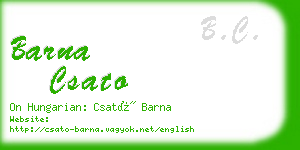 barna csato business card